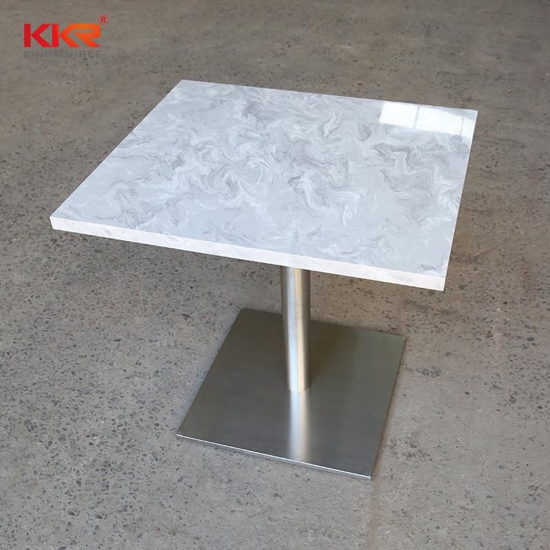 Artifical Stone Marble Dining Solid Surface Square Table