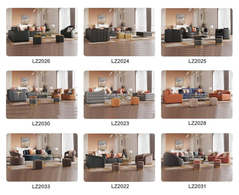 2022 New Modern European Design Leisure Living Room Fabric Velvet Sofa Wholesale Luxury Home Furniture with Coffee Table