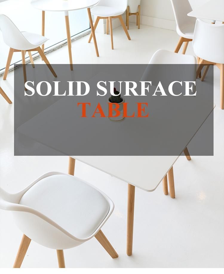 Table Modern Solid Surface Stone Dining Table with Chair Set 2-8 Person Dining Surface Table