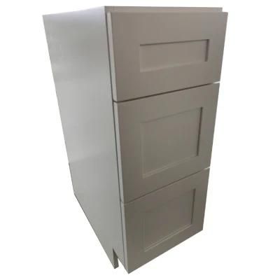 Modular Solid Wood Grey White Color with Door Kitchen Cabinet Furniture
