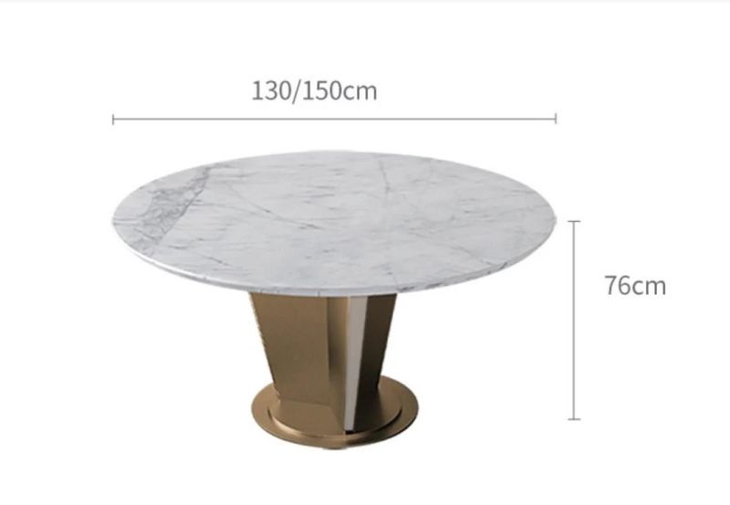 Modern Italian Luxury Style Home Dining Furniture High-End Royal Marble Top Stainless Steel Chrome Frame Dining Tables and Chairs
