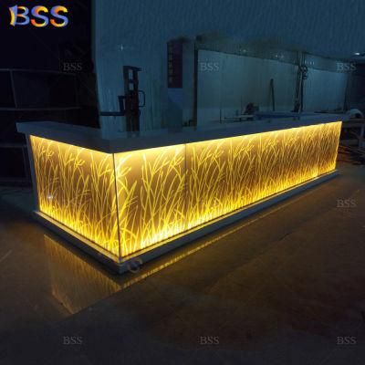 Modern LED Restaurant Solid Surface Night Bar Counter Design