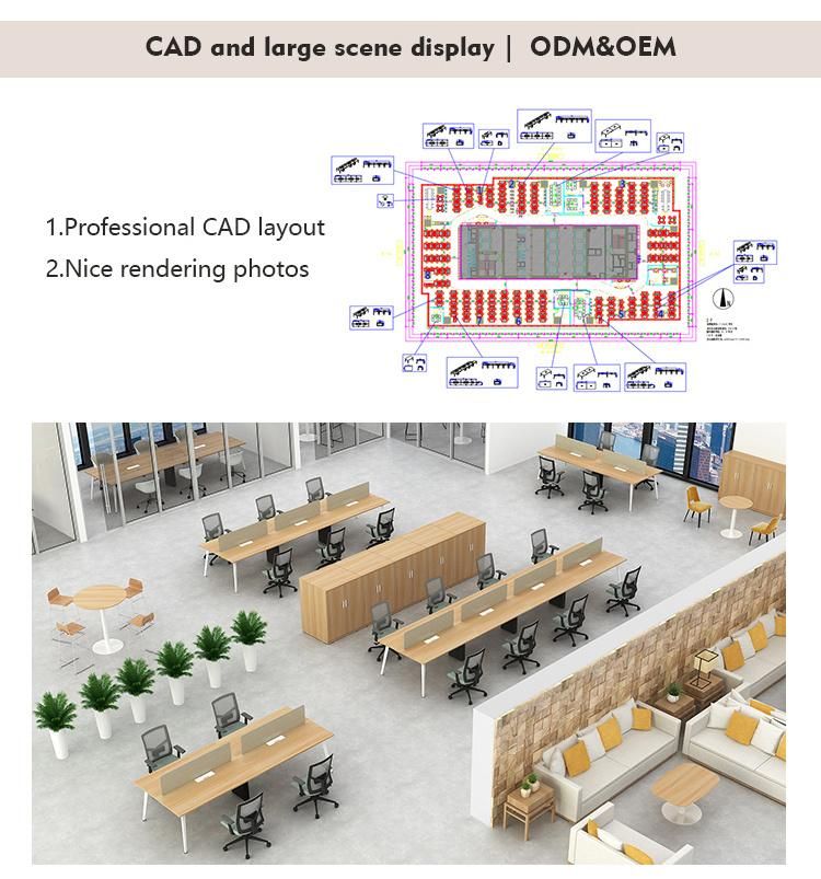 Morden Style Modern Manufacturer Furniture Frame4 Person Workstation Office Desk