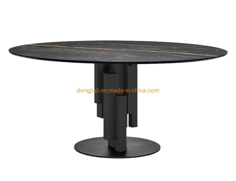 Stainless Steel Gold Frame Marble Dining Table for Home Modern Furniture