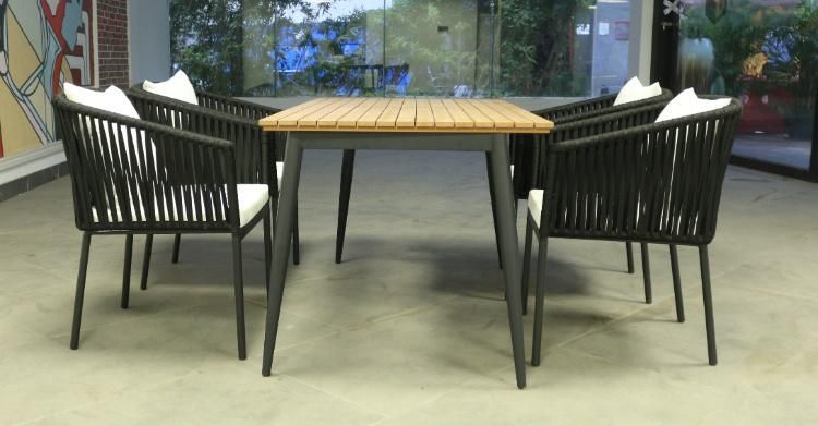 Modern Outdoor Wooden Table Set Garden Upholstery Dining Furniture