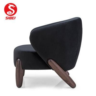 Luxury 5star Hotel Home Livingroom Furniture Modern Set Design Relax Fabric Chairs Wooden Leg Cafe Chairs Dining Chair