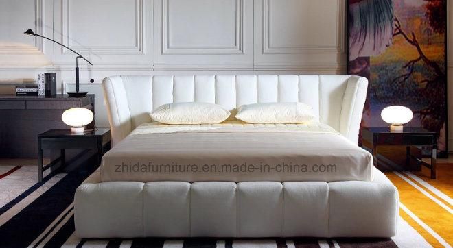 Bedroom Furniture Modern Luxury Design King & Queen Size Genuine Leather Bed
