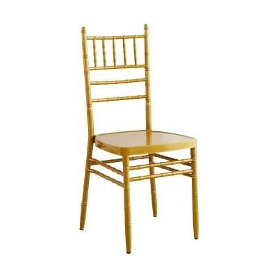 Hot Selling Home Coffee Bar Furniture Wedding Banquet Event Dining Chiavari Chair with Golden Leg