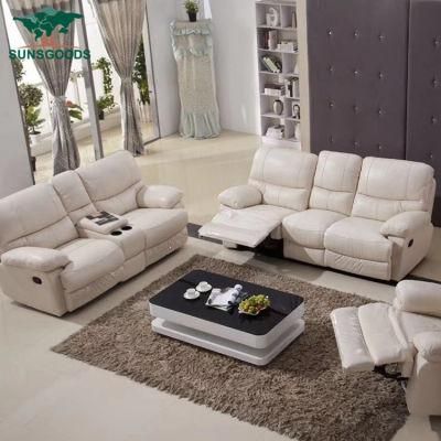High Quality China Leather Furniture Genuine Leather Single Recliner Massage Modern Sofa