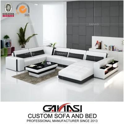 Northern Europe Adjustable White Leather Sectional Furniture