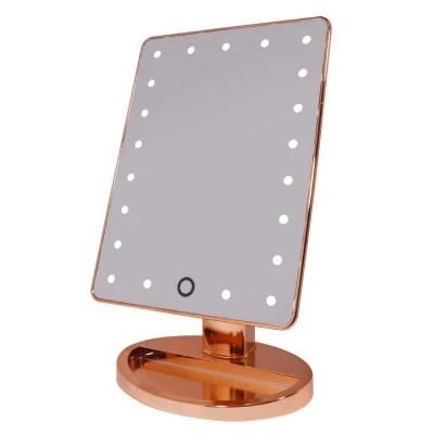Home Decor Gold Plating Wholesale Factory LED Makeup Desktop Mirror