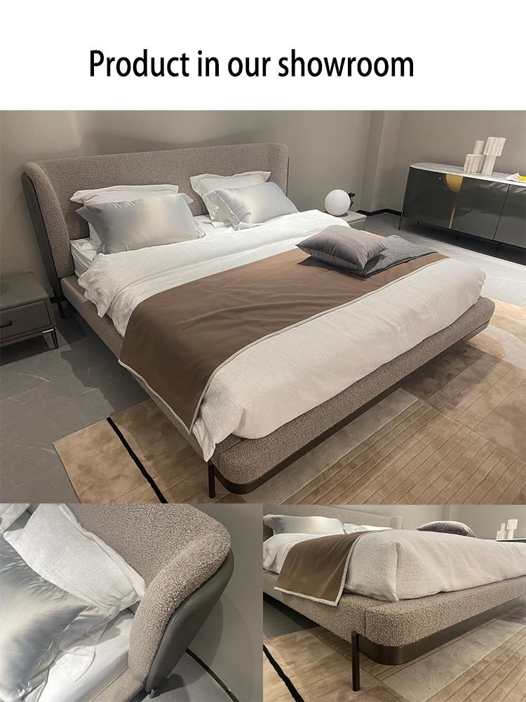 New Arrival Modern Home Bedroom Furniture King Queen Bed Double Sherpa Bed for Bedroom Gc2123
