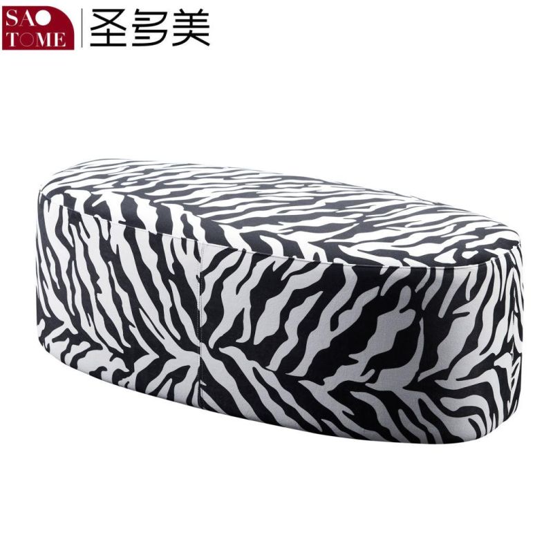 Fashion Living Room Furniture Zebra Leather Rectangular Pedal