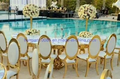 Gold Stacking High Quality Stainless Steel Dining Chair for Wedding Event