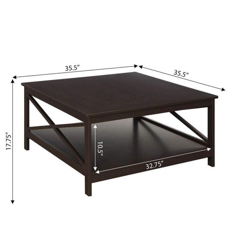 Convenience Concepts Oxford 36" Square Coffee Table, Espresso