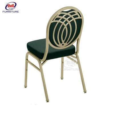 Modern Luxury Metal Fabric Gold Banquet Chair for Sale