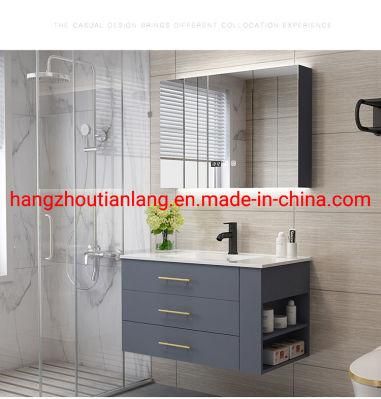 Marble Countertop Solid Wood Bathroom Toilet Cabinet Vanity Modern Furniture
