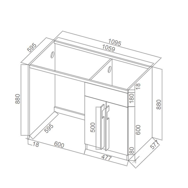 Stainless Steel Laundry Cabinet Freestanding Balcony Metal Vanity