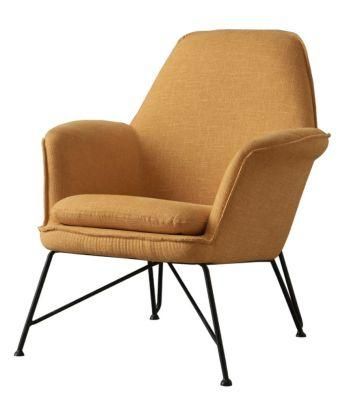 Modern Luxury Design Yellow Leisure Single Seat Fabric Public Office Sofa