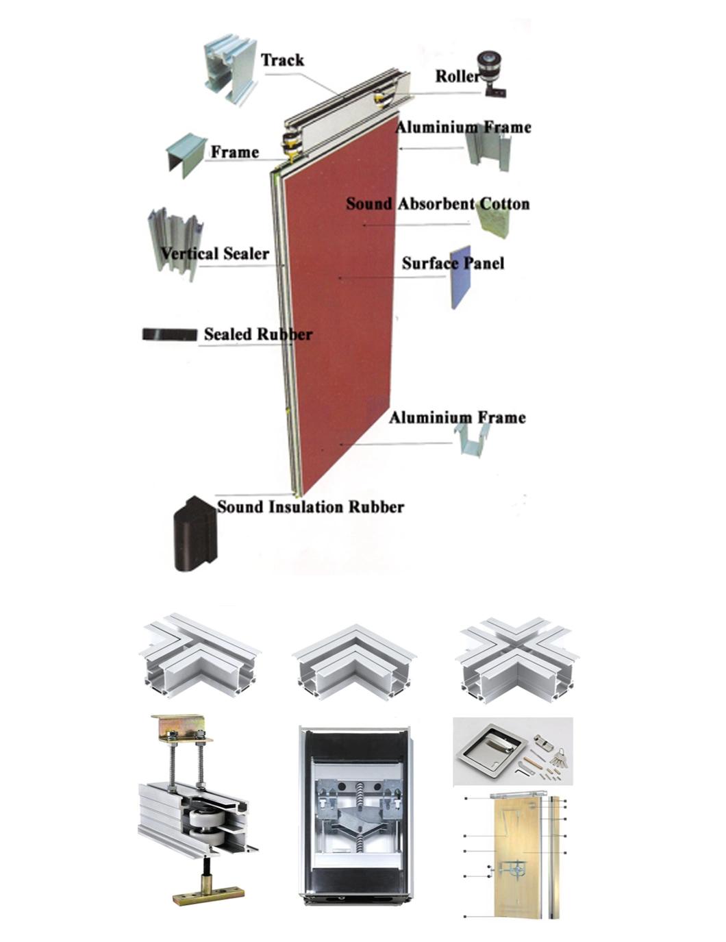 High Sound Insulation Mobile Partitions Movable Walls for Multi-Function Hall for Office or Meeting Room