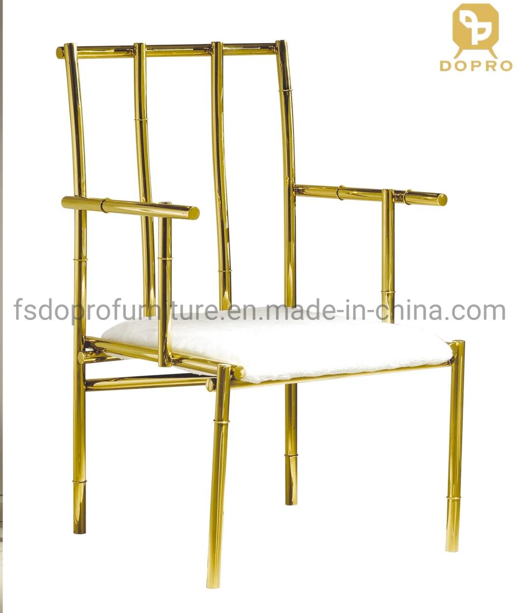 Modern Stainless Steel Wholesale Bamboo Wedding Event Dining Chair
