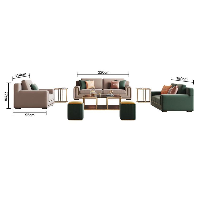 Nordic Modern Design Comfortable 2 Seater Leather Home Furniture Set Wholesale Living Room Leisure Fabric Velvet Sofa