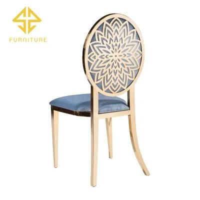 Modern Royal Elegant Stainless Steel Wedding Velvet Dining Chair for Hotel Restaurant Furniture