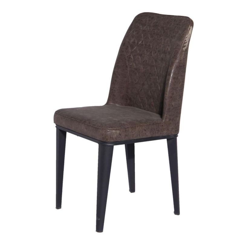 Hot Selling Modern Comfortable Black Leather Dining Chair