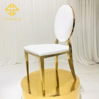 France Popular Round Back Stainless Steel Dining Chair Hotel Furniture Wedding Events Used