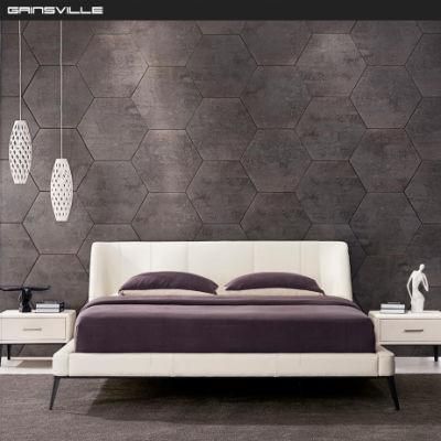 Customized Luxury Bedroom Furniture Double Size Leather Bed Gc1712
