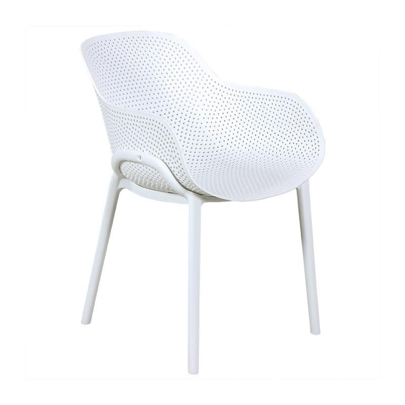 Wholesale Outdoor Furniture Modern Style Garden Furniture Erie Plastic Chair Eco-Friendly PP Armrest Dining Chair