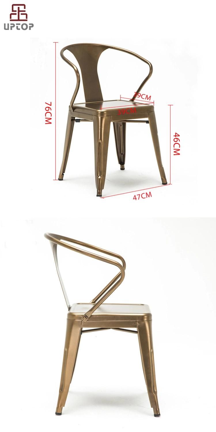 Hot Selling Steel Iron Frame Modern Design Vintage Dining Metal Chair