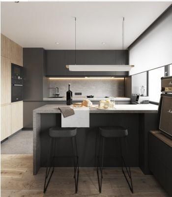 Black Lacquer White Island Modern Kitchen Furnitures