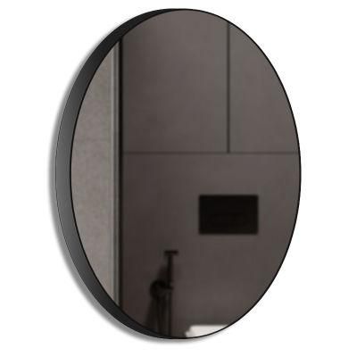 Modern 60cm 80cm Round Bathroom Wall Mirror with Black Frame