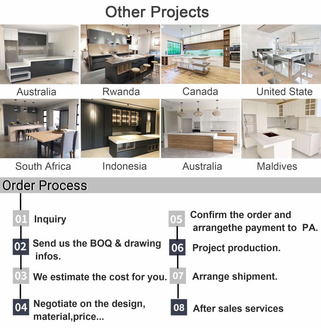 PA Free 3D Customized High Gloss White Flat Panel Cheap Modular Design PVC Modern Kitchen Cabinets