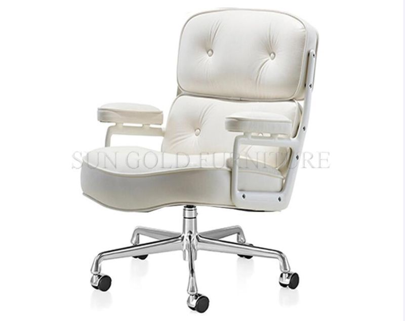 Luxury Real Geninue Leather Swivel Leisure Office Robin Lobby Chair