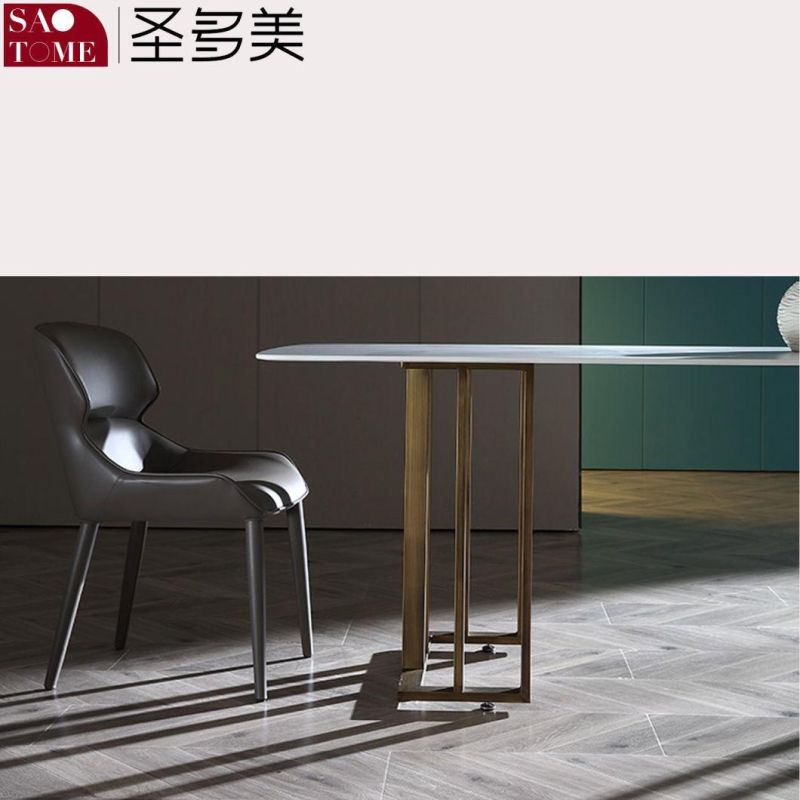 Modern Living Room Dining Room Furniture Stainless Steel Square Tube Vertical Bar Dining Table