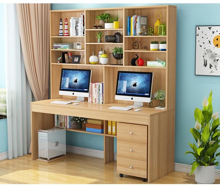 Modern Child Wooden Bookcase with Study Table Set /Computer Desk Customized