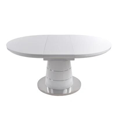 High Glossy Painting Expandable Oval Shape MDF Top Table for Dining Room Restaurant