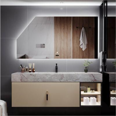 Intelligent Rock Plate Integrated Basin Bathroom Cabinet Combination Light Luxury Wash Basin Cabinet Simple Toilet Washstand