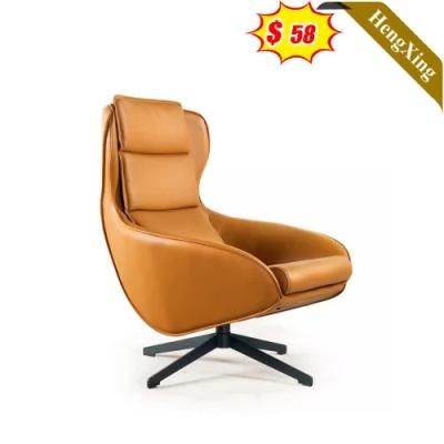 Modern Home Living Room Single Seat Sofa Armchair Cheap Price Hotel Brown PU Leather Five Star Metal Feet Lounge Chair