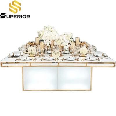 Wholesale Candle Centerpieces Glass Top Wedding LED Illuminate Table