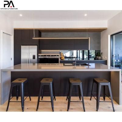 High Quality Kitchen Products Modular Modern Black Matt Lacquer Kitchen Cabinets Furniture