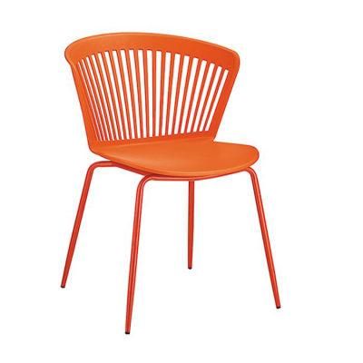 Wholesale Home Restaurant Outdoor Furniture Stackable Plastic Dining Chair with Metal Legs for Dining Room