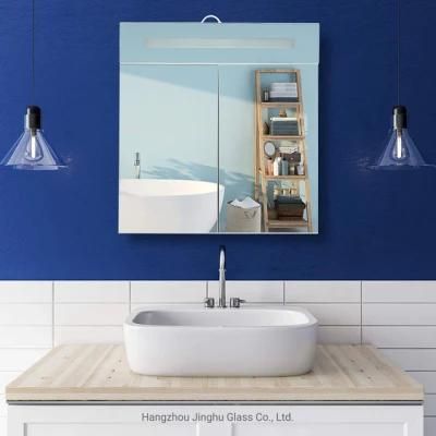 Modern Style Bathroom Mirror Cabinet Wall Mounted Medicine Cabinet with LED Light&amp; Ajustable Glass Shelf