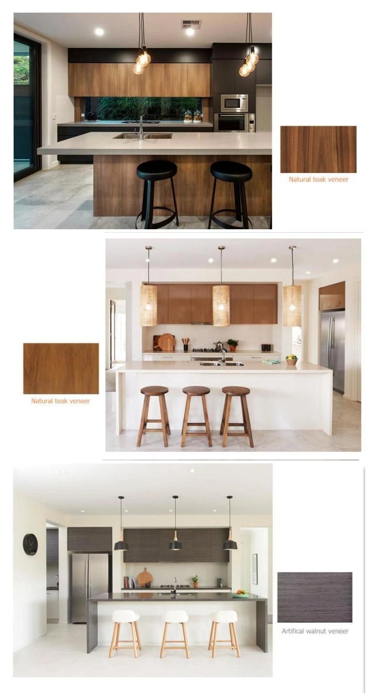 Apartment Modern High End Practical Wood Veneer Kitchen Cabinet