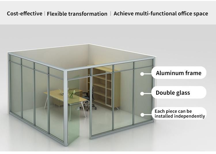 Top Fashion Office Partition Modular Modern Material Design Furniture Glass Wall Partition