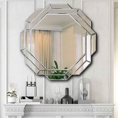 New 3mm Waterproof Round Decorative Bathroom Salon Furniture Contemporary Lightweight Beveled Wall Mirror