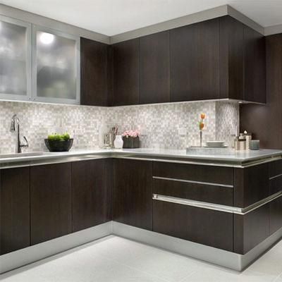 Modern Simple Design Invisible Handle Kitchen Cabinet for Apartments