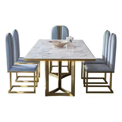 Factory Direct Metal Frame Table and Chair Modern Dining Table Set Chinese Hotel Furniture